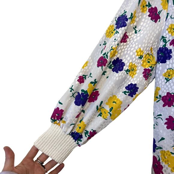 Vintage Anthony Sicari Floral Jacquard Top And Skirt 2 Piece Matching Set Sz 10 - Picture 5 of 12